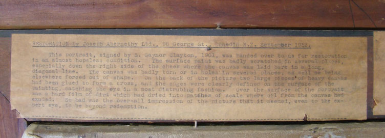 Painting’s conservation record