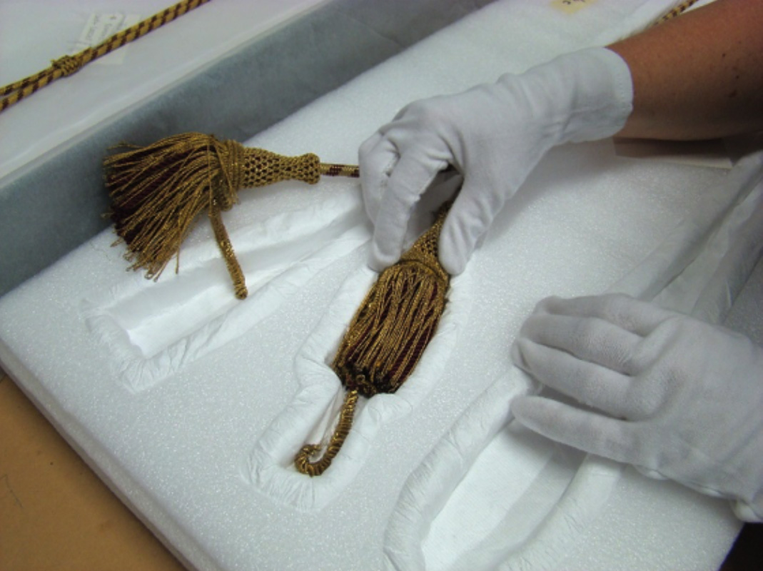 Claire ensuring the recess fits the object